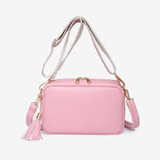 Crossbody Bag For Women Tassel Solid Color Casual Leather Bag