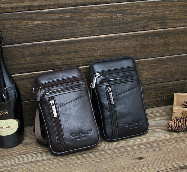 Messenger Bag For Men Mini Ultra Thin Leather Shoulder Bag