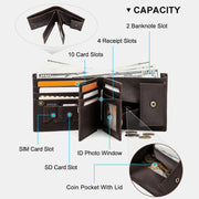Unisex Minimalist Slim Wallet Genuine Leather Card Holder Front Pocket Wallet