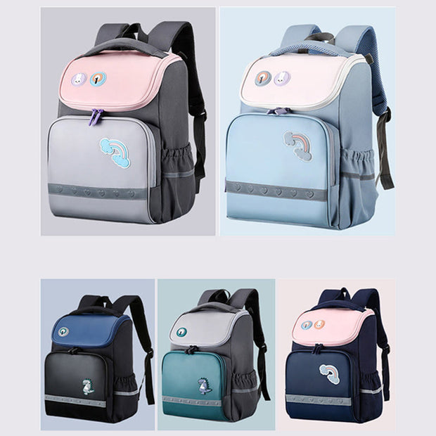 Backpack For Kids Cute Cartoon Printing Breathable Lightweight Schoolbag