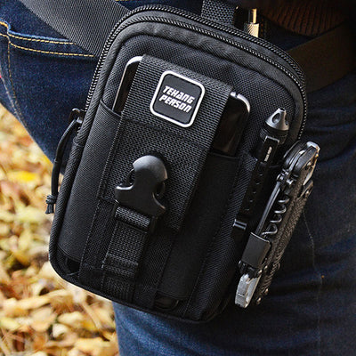 Tactical Waist Bag Belt Loop Phone Bag Pouch Fit 7.5" Cellphone with Crossbody Strap