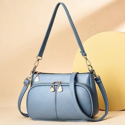 Douple Compartment Underarm Purse For Lady Solid Color Crossbody Bag
