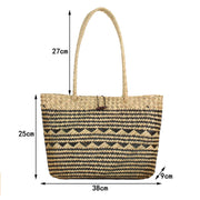 Women Straw Woven Tote Large Beach Handmade Weaving Shoulder Bag