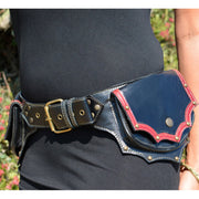 Waist Bag for Women Men Medieval PU Leather Rivets Waist Bag