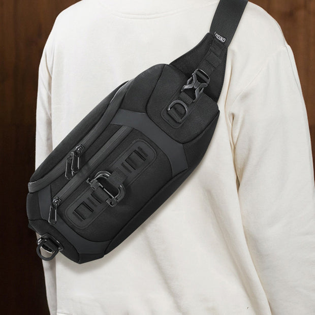 Multifunction Crossbody Bag Waist Pack for Men Multi Pocket Chest Bag
