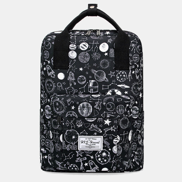 Multicolor Printed Laptop Backpack15.6 Inch College School Bookbag Travel Daypack