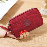 Canvas Wrist Bag Lightweight Clutch Wallet Purse Zipper Pouch Handbag Organizer