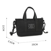 Retro Unisex Small Black Handbag Crossbody Bag with Top-Handle