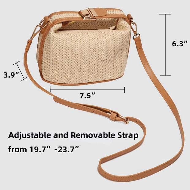 Crossbody Bag For Women Summer Beach Straw Shoulder Purse