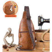 Sling Bag For Men Soft Layer Cowhide Leather Interlock Chest Bag