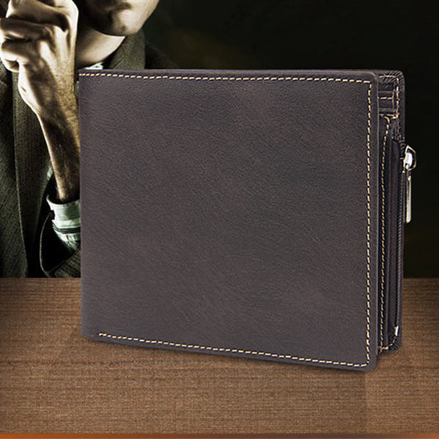 Wallet For Men Casual Leather Multi Function Zipper Coin Purse