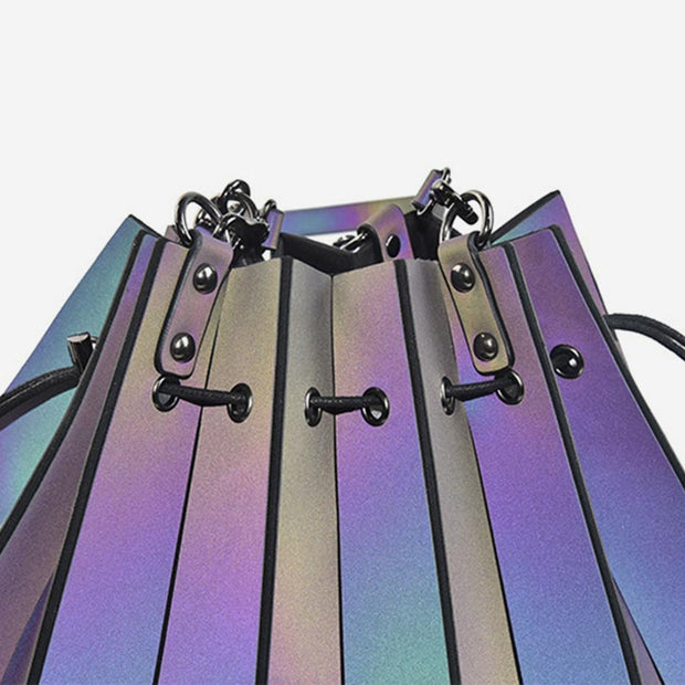 Large Capacity Luminous Drawstring Handbag Shoulder Bag Foldable Tote Bag