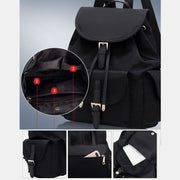 Drawstring Clamshell Backpack For Weekender Minimalist Waterproof Oxford Daypack