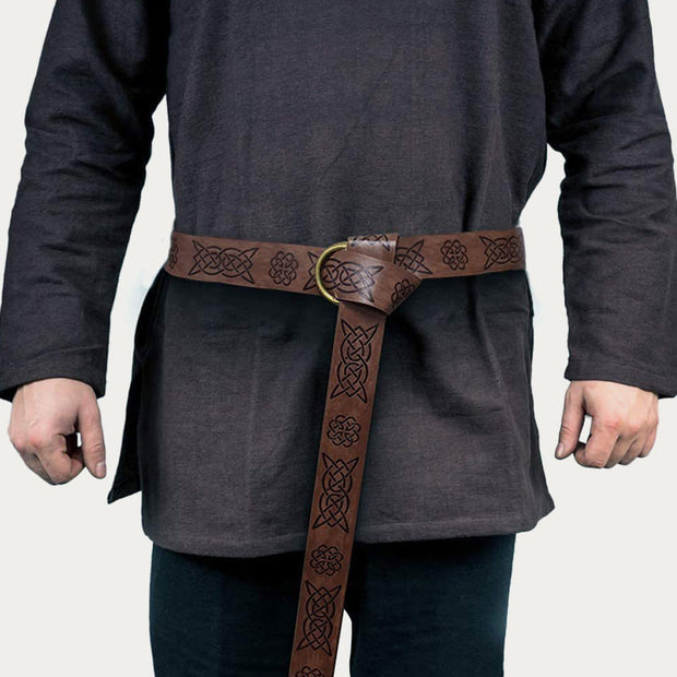 Medieval Sword Holster Embossed Belt Knight Leather Alloy Holster