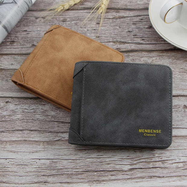 Leather Mens Bifold Wallet Slim Minimalist Front Pocket Wallet