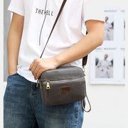Triple Zip Canvas Crossbody Bag Wrist Bag Clutch For Women Men