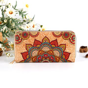 Ethnic Cork Bag Wallet Portable Floral Wallet For Women
