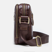 Genuine Leather Large Capacity Multi-Pocket Crossbody Bag