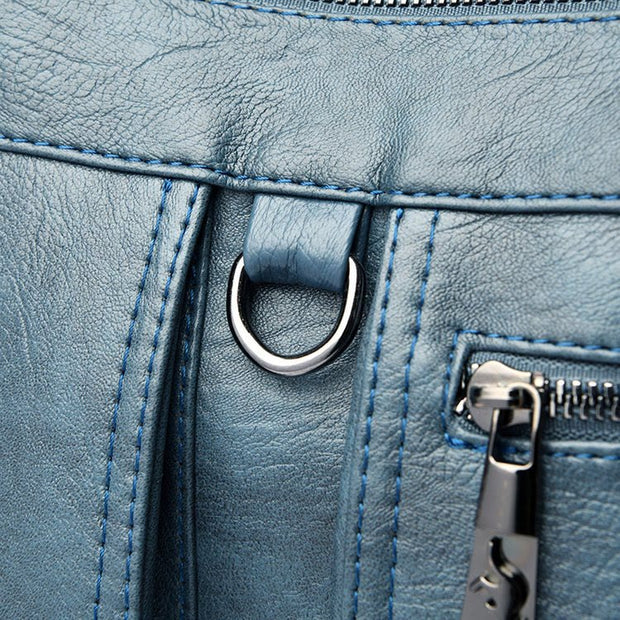 Solid Color Tote Convertible Backpack Shoulder Bag For Commuter