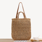 Tote Bag For Women Hollow Out Portable Straw Beach Bag