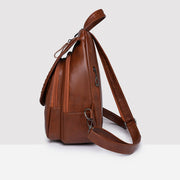 Twist Clamshell Leather Backpack Convetible Sling Bag For Women