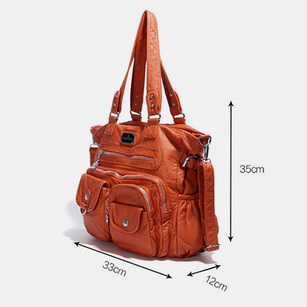 Multi-Pocket Large Capacity Vintage Tote Bag