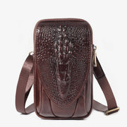 Mens Leather Phone Bag Durable Multifunction Wear Belt Waist Bag