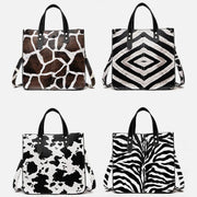 Leopard Print Tote Bag Set For Women Leather Handbag
