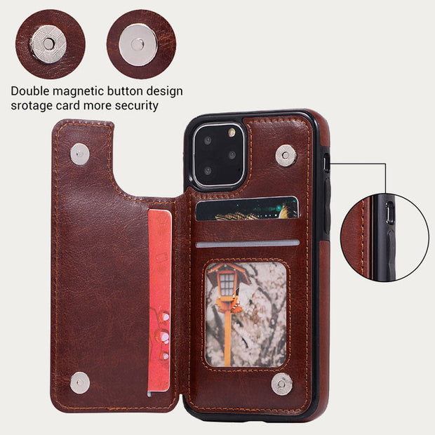 Phone Case For iPhone 13/14 Samsung S22/S20 Magnetic Wallet Case
