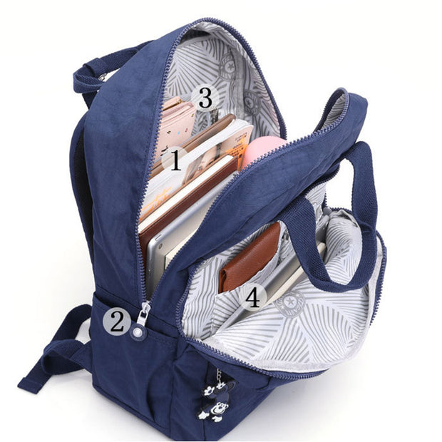Waterproof Nylon Backpack for Women Girls Lightweight Daypack Student Bookbag
