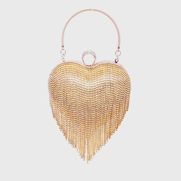 Evening Bag For Women Heart-Shaped Diamond Makeup Wedding Bag