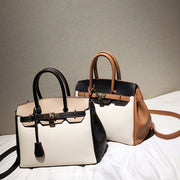 Women Leather Top Handle Shoulder Tote Handbag with Crossbody Strap