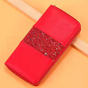 Large Capacity Women's Leather Zip Around Long Wallet Clutch Phone Holder