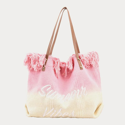 Tote For Women Gradient Color Style Tassel Large Daily Purse