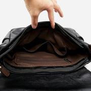 Messenger Bag for Men Waterproof Patch Flap PU Shoulder Bag