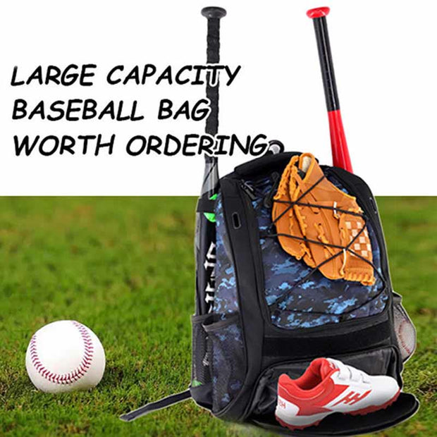Baseball Equipment Backpack Kids Adult Training Outdoor Sports Bag