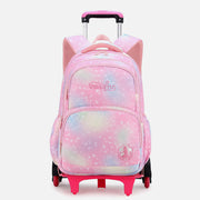 Durable Nylon School Backpack Rolling Wheel School Bag For Kids