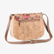 Clamshell Saddle Bag Floral Crossbody Cork Bag For Women