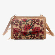 Womens Eco-Friendly Cork Bag Floral Butterfly Crossbody Phone Bag