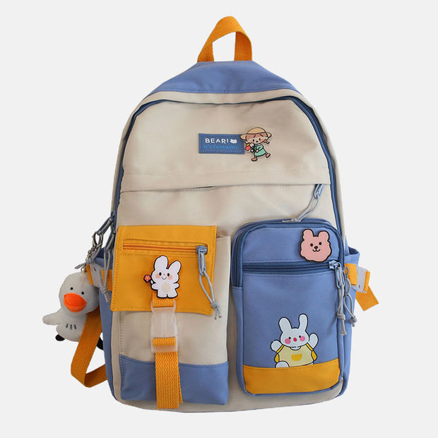 Backpack for Women Waterproof Color Patchwork School Bag for Teenage Girl