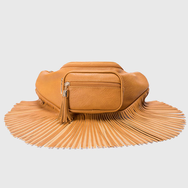 Waist Bag For Women Outdoor Multifunctional Tassel Crossbody Bag