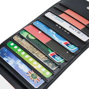 Genuine Leather Multi Card Organizer Wallet Slim Card Holder with Zipper Pocket