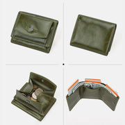 Genuine Leather RFID Anti-theft Small Wallet