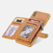 Multi-Slot Leather Wallet Case for iPhone Samsung