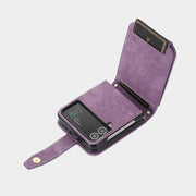Phone Case For Samsung Z Flip 4 Card Zipper Protective Flip Cover