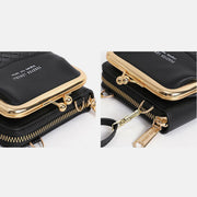 Small Crossbody Wallet Phone Bag Women Mini Woven Leather Shoulder Purse