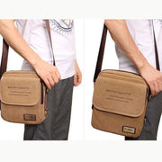 Men's Thicken Canvas Bag Durable Wide Strap Crossbody Shoulder Bag