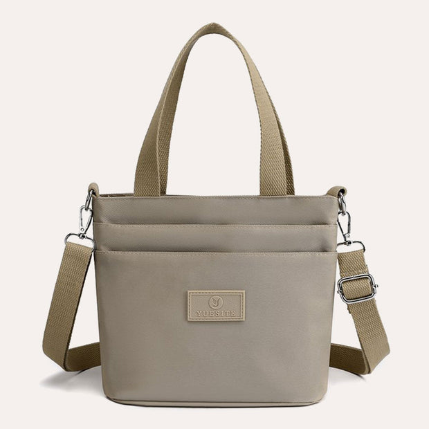 Functional Crossbody Bag Shoulder Bag Multi-pocket Lightweight Solid Color Handbag