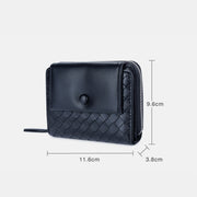 Multifunctional Solid Color Woven Wallet