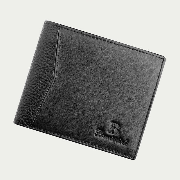 Leather Wallet For Men Anti Theft RFID Black Purse